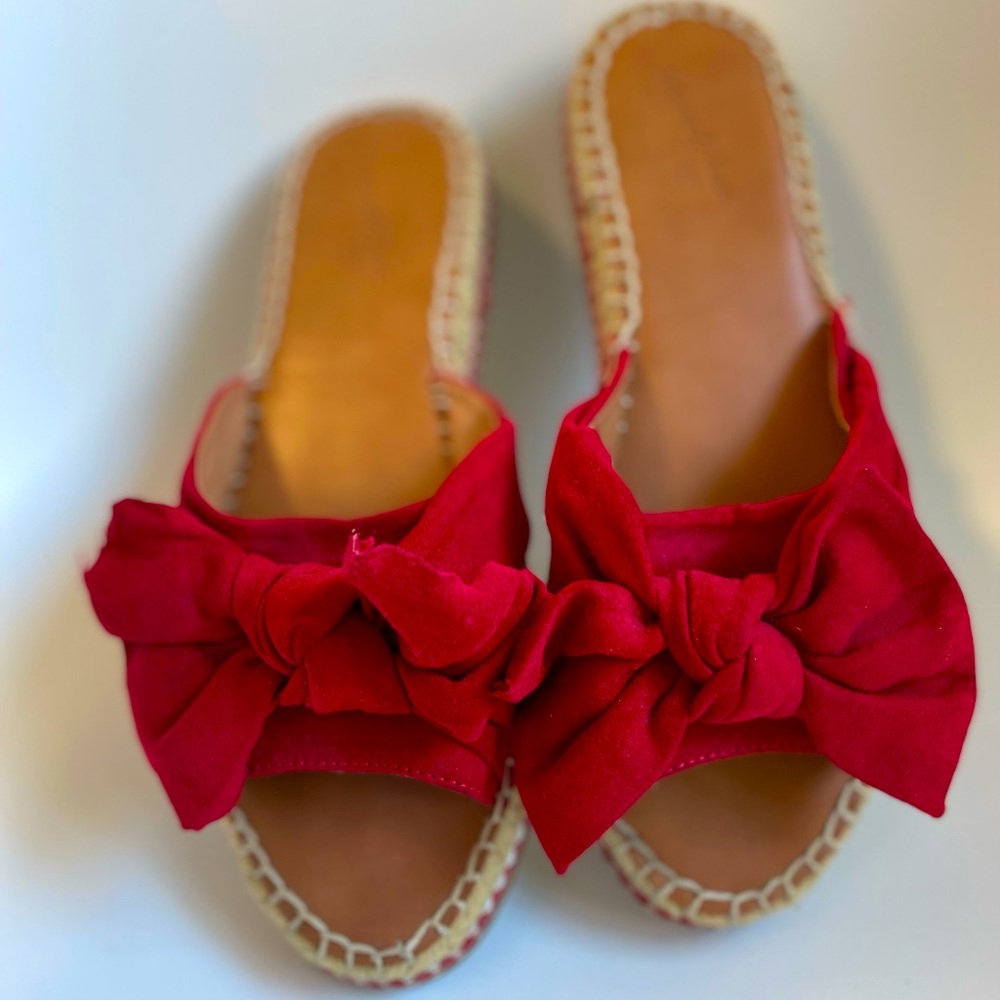 Universal Thread Womens Lila Knotted Bow Espadrille Slide Sandals